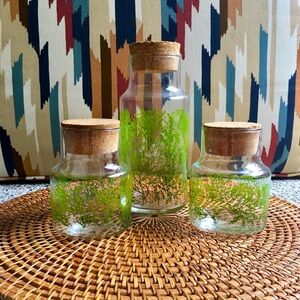 Set of (3) 1950’s Herb Jars Retro Cork Containers